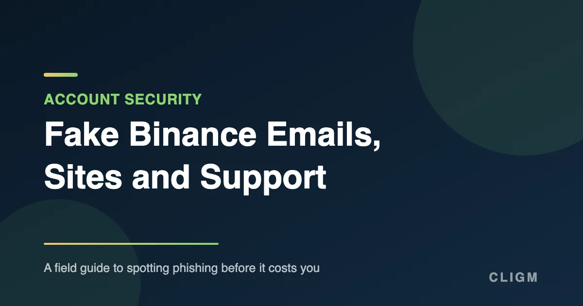 Fake Binance Emails, Sites and 'Support': A Field Guide to Phishing