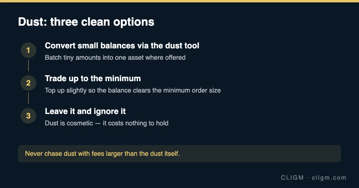 Dust: three clean options